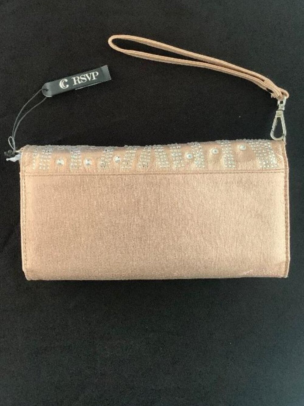 Charming Charlie RSVP Rose gold elegant clutch w/detachable crossbody chain- NWT - Picture 3 of 5